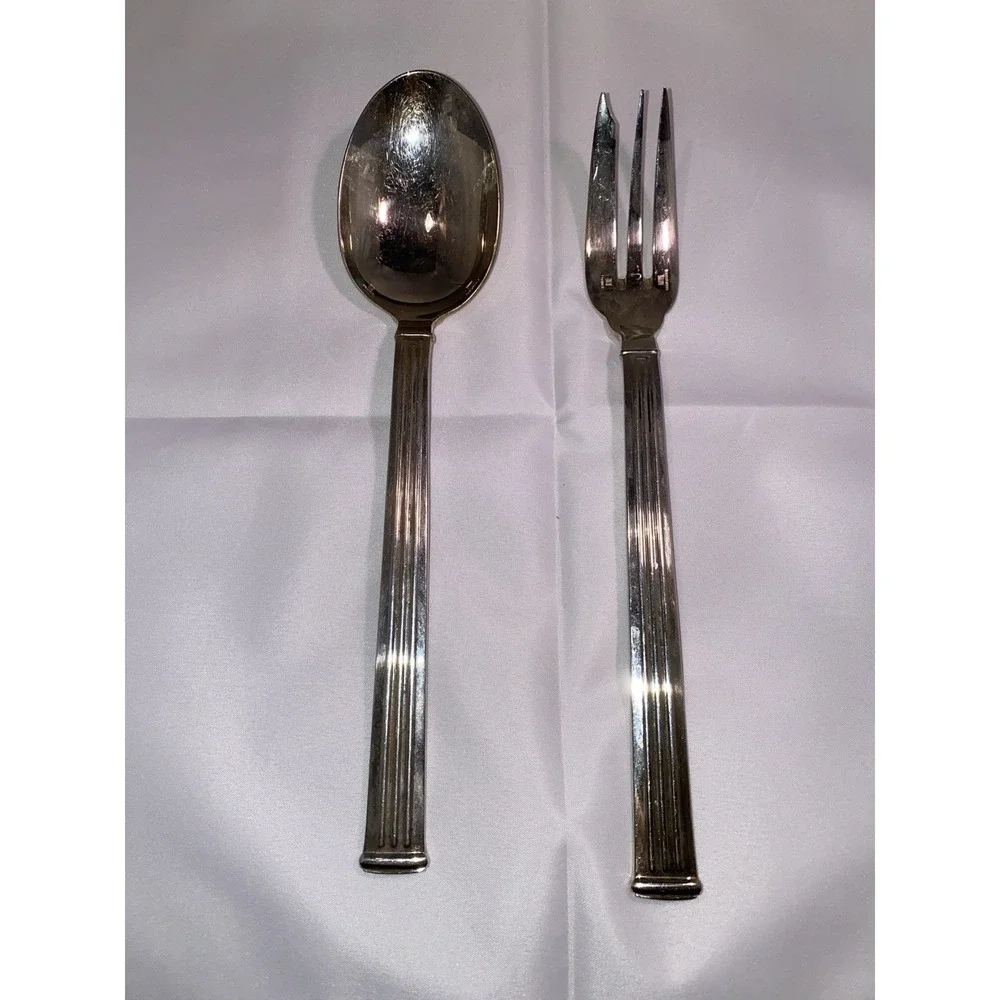 Vintage‎ Silver Christofle France Serving Fork And Spoon Rare